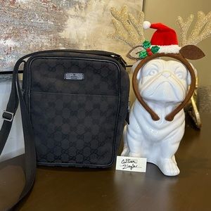 Gucci GG Black Canvas Adjustable Crossbody